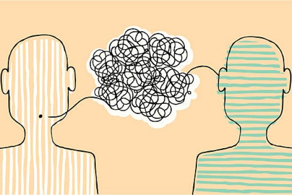 Communication between two people.
